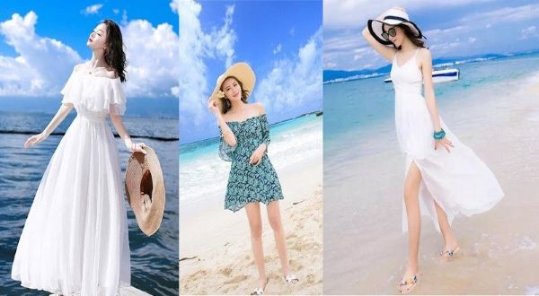 Tạo dáng bước đi nhẹ váy bay tự nhiên