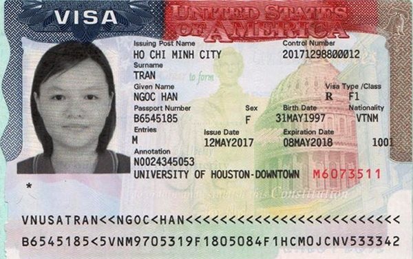 Ảnh thẻ visa Mỹ có thời hạn 6 tháng