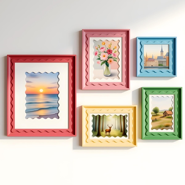 Mẫu khung ảnh composite sắc màu pastel dễ thương cho bé