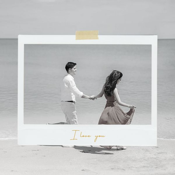 Khung ảnh Polaroid đen trắng