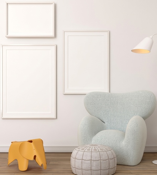 Bộ 3 khung ảnh viền gỗ sáng mộc mạc treo ngang mang lại cảm giác ấm cúng