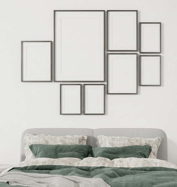 Bộ 8 khung ảnh composite đen cao cấp xếp dạng gallery wall