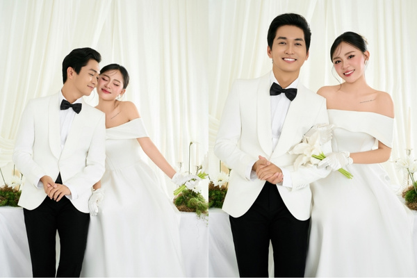 Phông màu trắng tập trung tối đa vào cảm xúc của cặp đôi