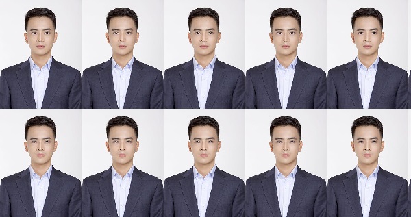 Mẫu 10 ảnh thẻ nền trắng
