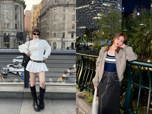 Tạo dáng chụp ảnh đứng với điểm tựa là lan can