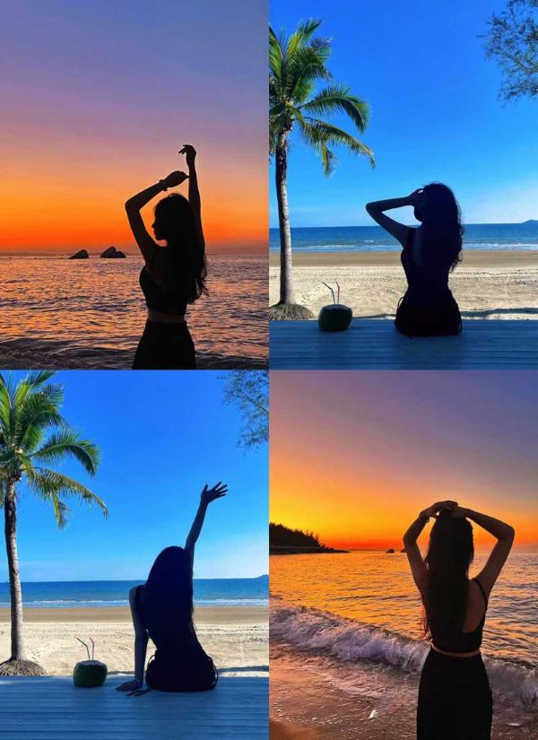 Tạo dáng Silhouette quay lưng nghệ thuật