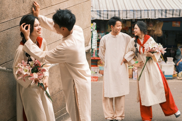 Ánh nhìn, nụ cười và cử chỉ dịu dàng giúp bức ảnh Tết mang trọn cảm xúc yêu thương, ấm áp