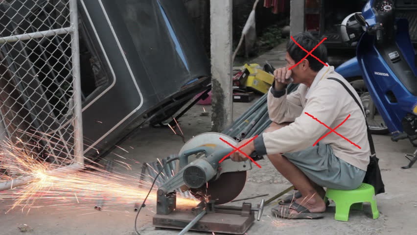 Sử dụng đá cắt không đúng cách