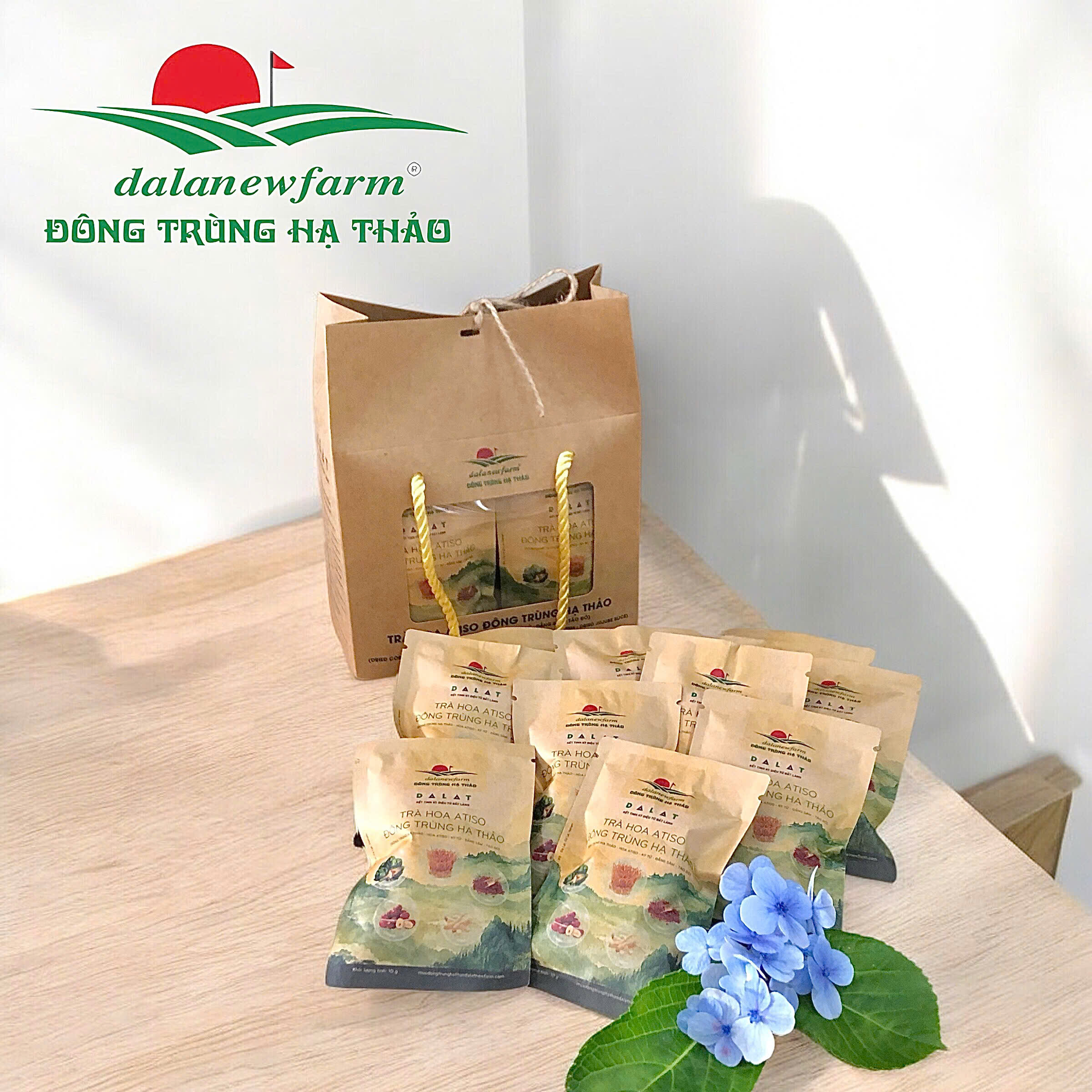 Trà hoa Atiso đông trùng hạ thảo Dalanewfarm