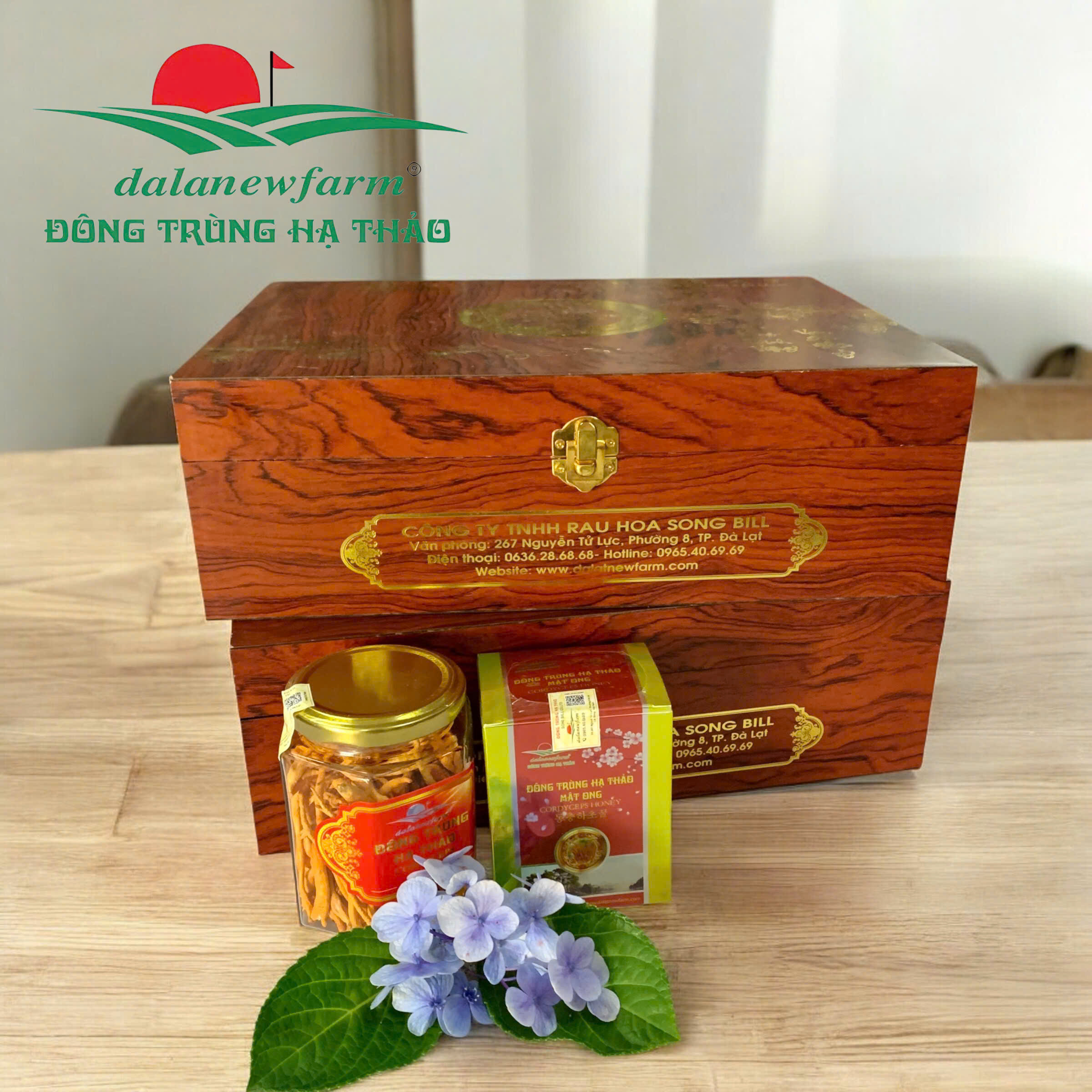 [ SET QUÀ TẶNG ] Đông trùng hạ thảo khô size 3 & Mật ong đông trùng hạ thảo 180ml Dalanewfarm