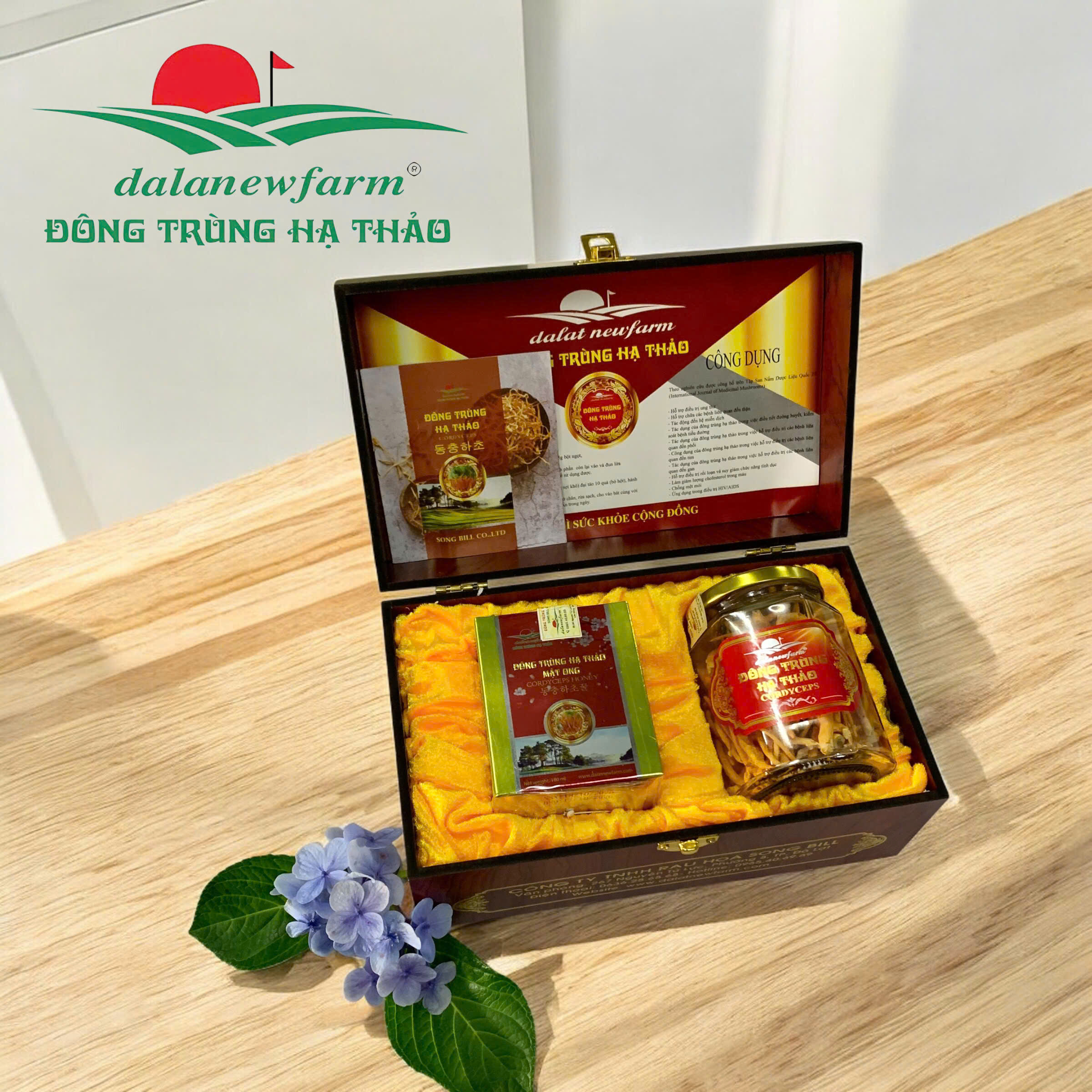 [ SET QUÀ TẶNG ] Đông trùng hạ thảo khô size 3 & Mật ong đông trùng hạ thảo 180ml Dalanewfarm