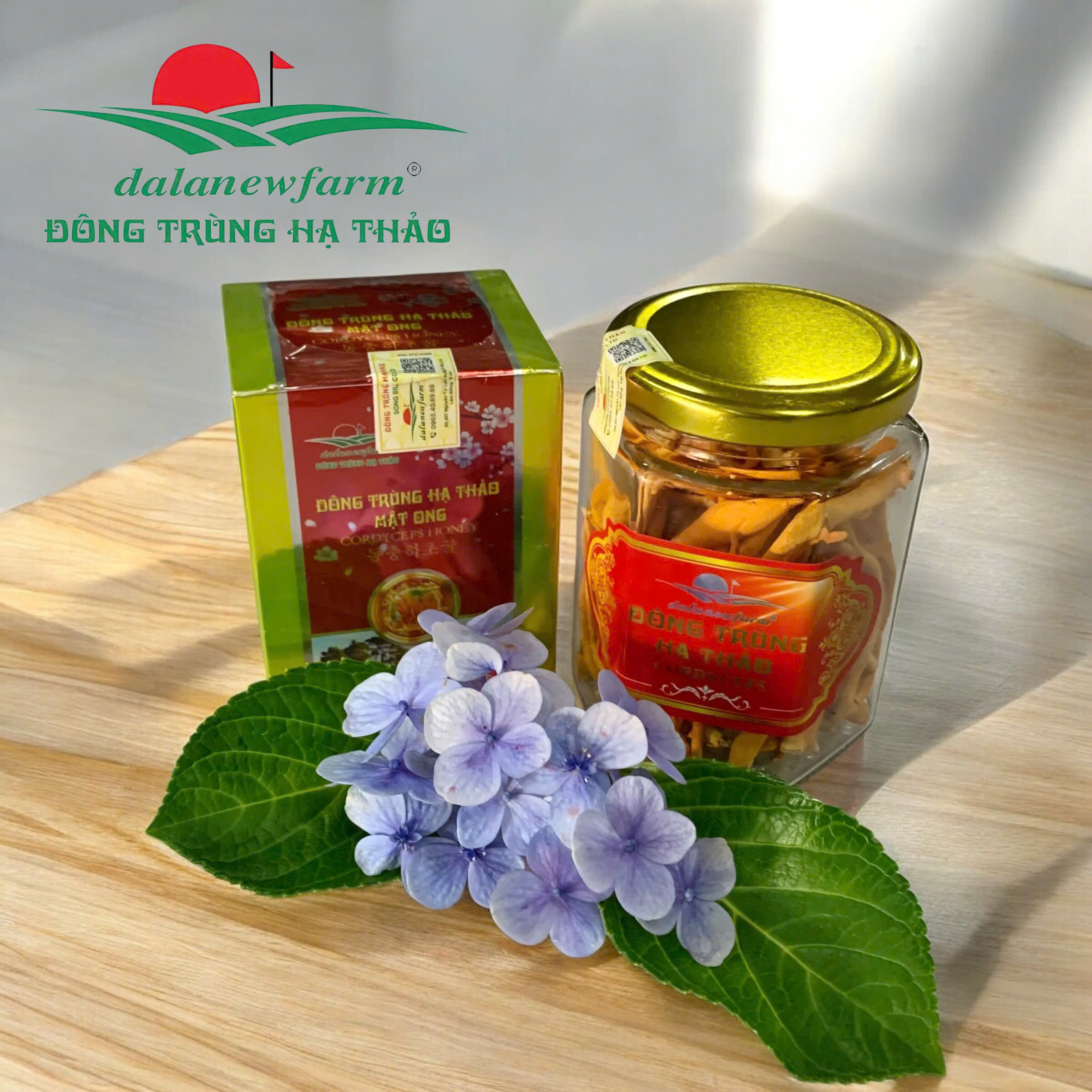 [ SET QUÀ TẶNG ] COMBO 2 hũ đông trùng hạ thảo 10gr ( size 3 ) + 3 hũ mật ong đông trùng hạ thảo 180ml Dalanewfarm