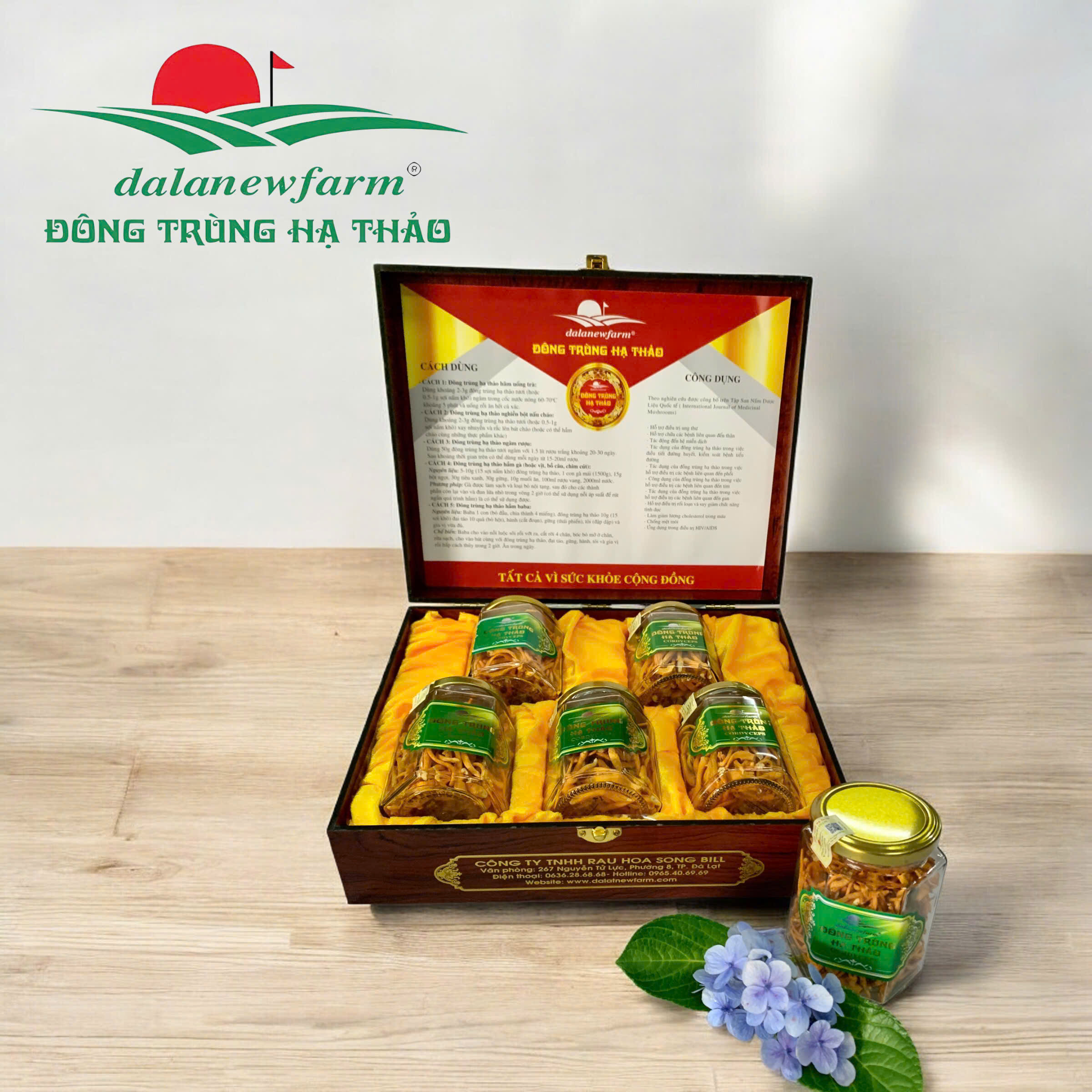 [ SET QUÀ TẶNG ] Đông trùng hạ thảo sấy thăng hoa ( Size 4 ) Dalatnewfarm
