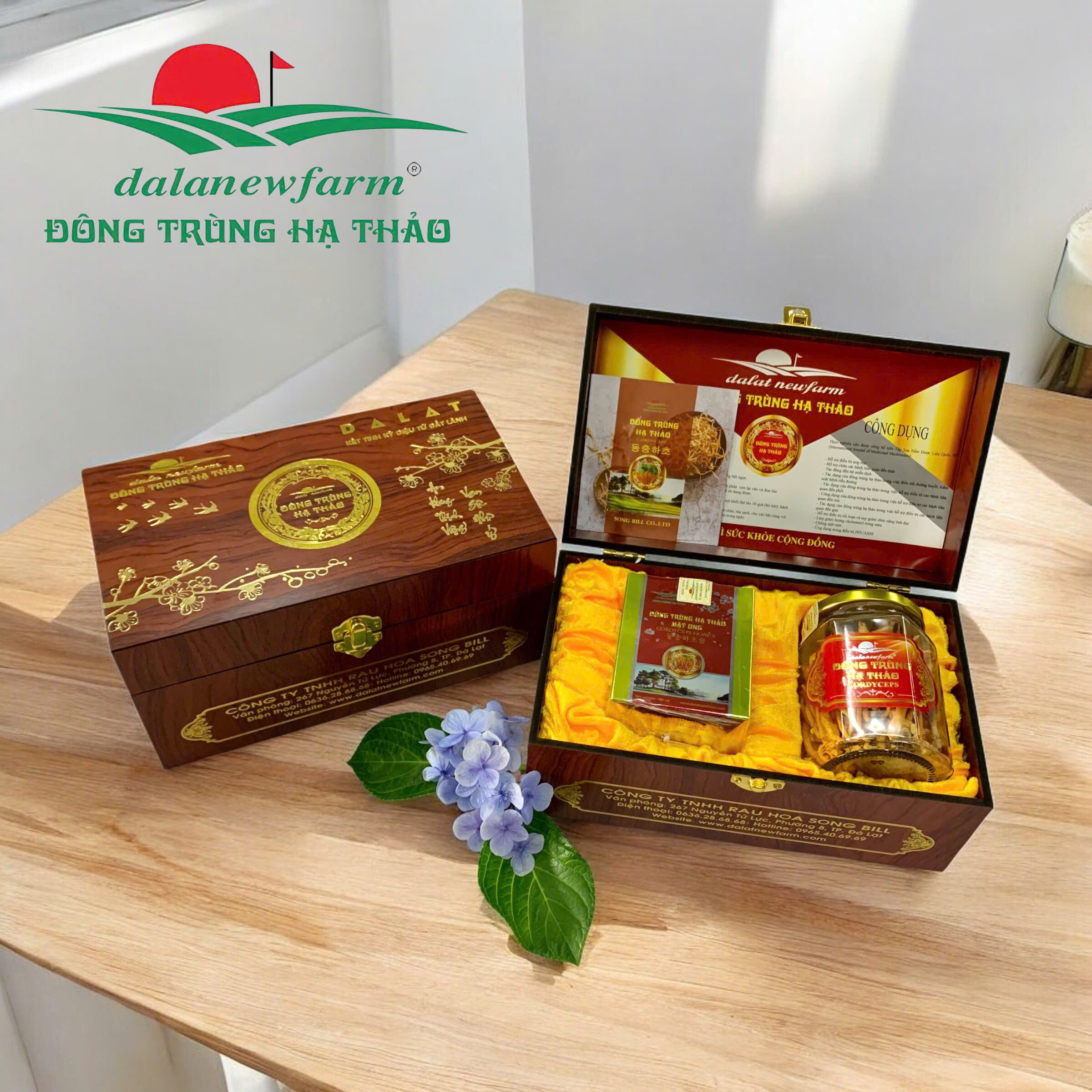 [ SET QUÀ TẶNG ] Đông trùng hạ thảo khô size 3 & Mật ong đông trùng hạ thảo 180ml Dalanewfarm