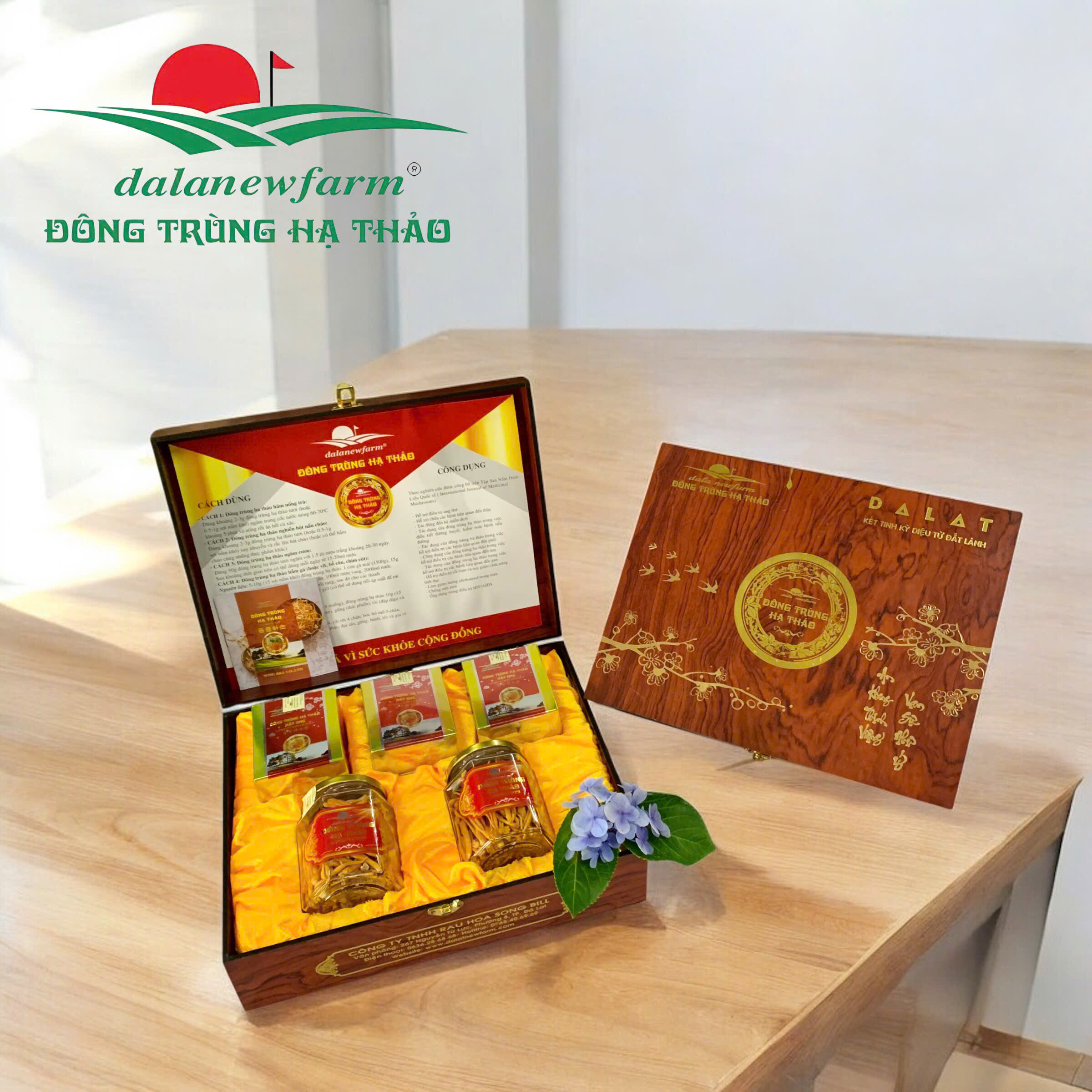 [ SET QUÀ TẶNG ] COMBO 2 hũ đông trùng hạ thảo 10gr ( size 3 ) + 3 hũ mật ong đông trùng hạ thảo 180ml Dalanewfarm