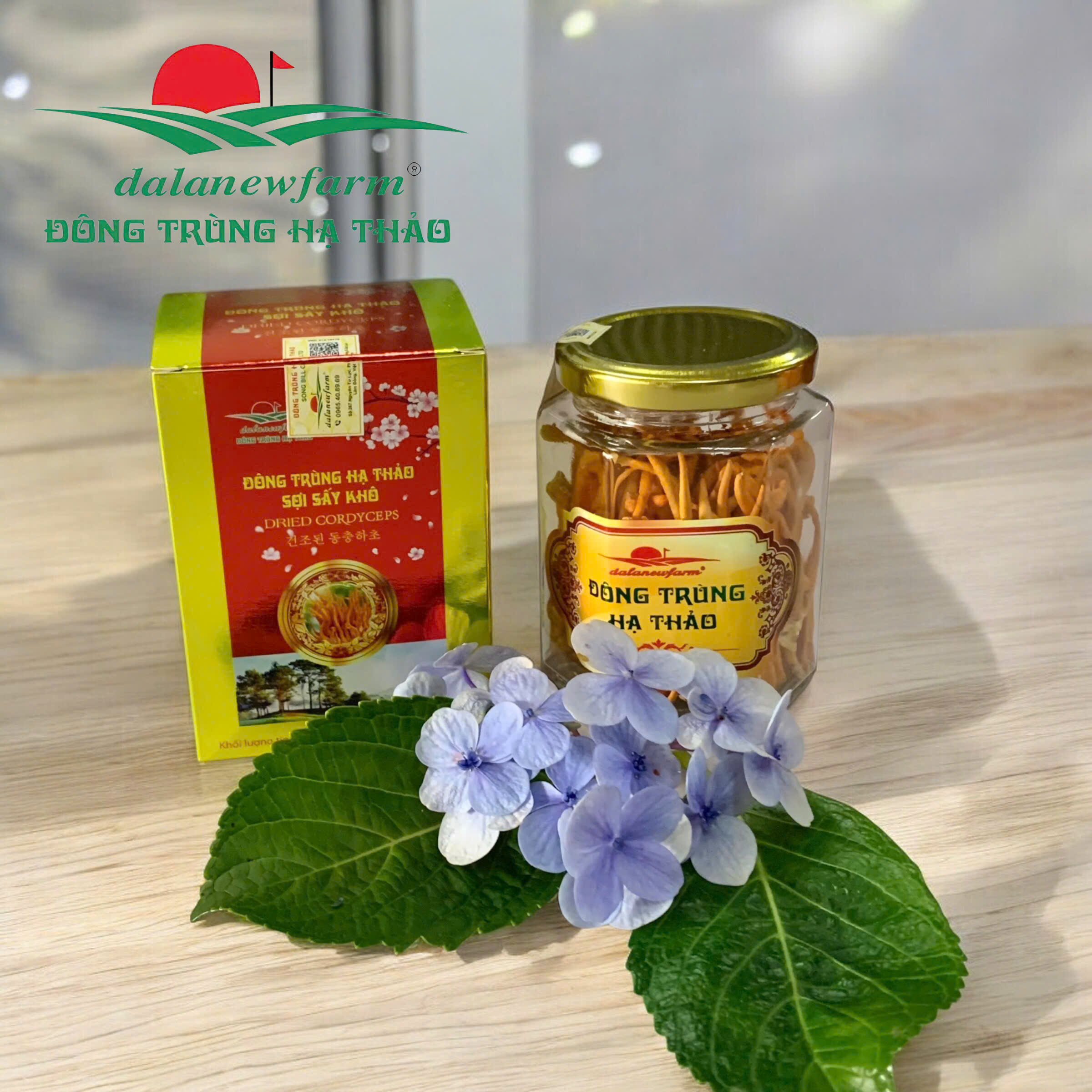 [ SET QUÀ TẶNG ] COMBO 3 hũ Đông trùng hạ thảo 5g ( Size 2 ) & 2 hũ đông trùng hạ thảo mật ong 180ml Dalanewfarm