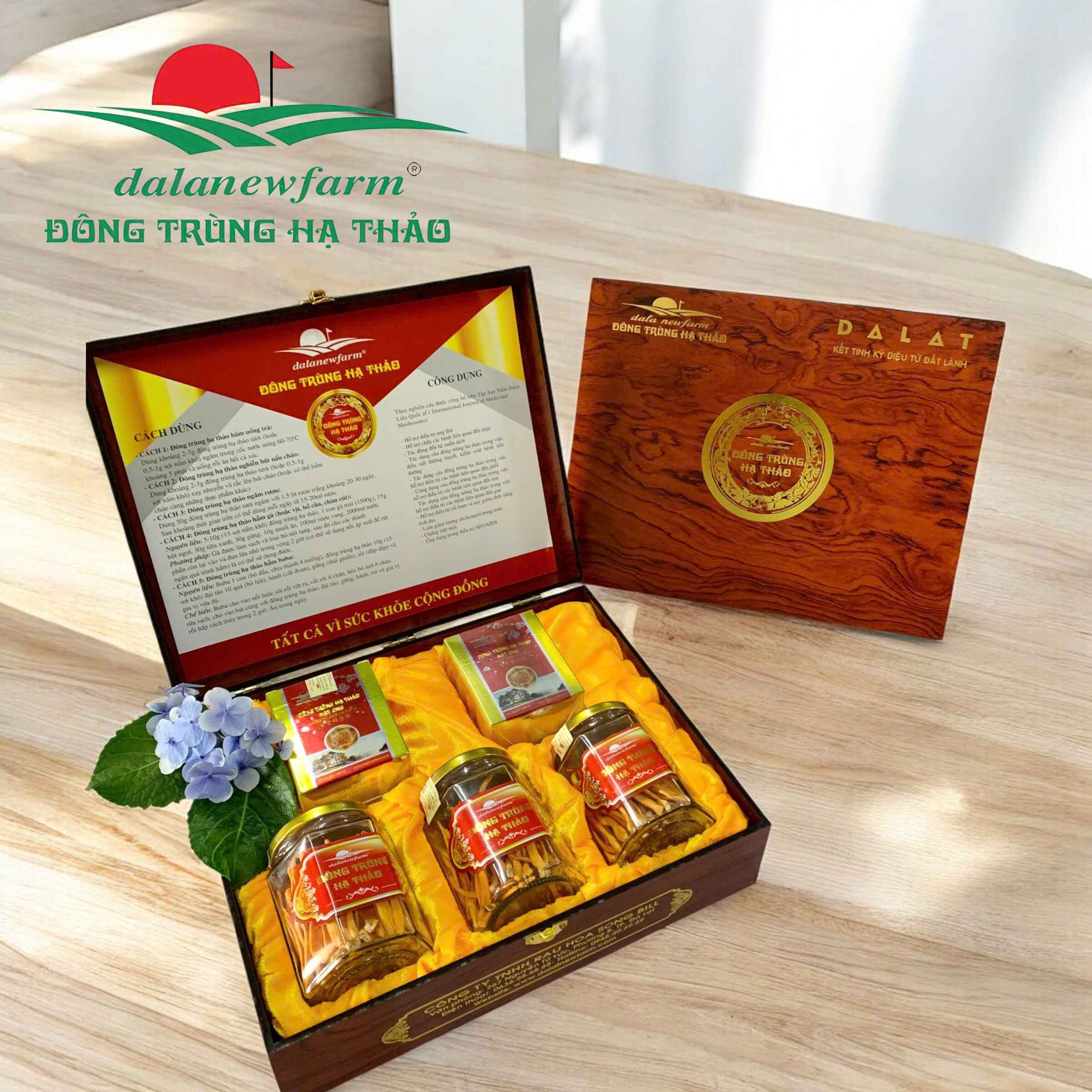 [ SET QUÀ TẶNG ] COMBO 3 hũ đông trùng hạ thảo 5g ( size 1 ) & 2 hũ đông trùng hạ thảo mật ong 180ml Dalanewfarm