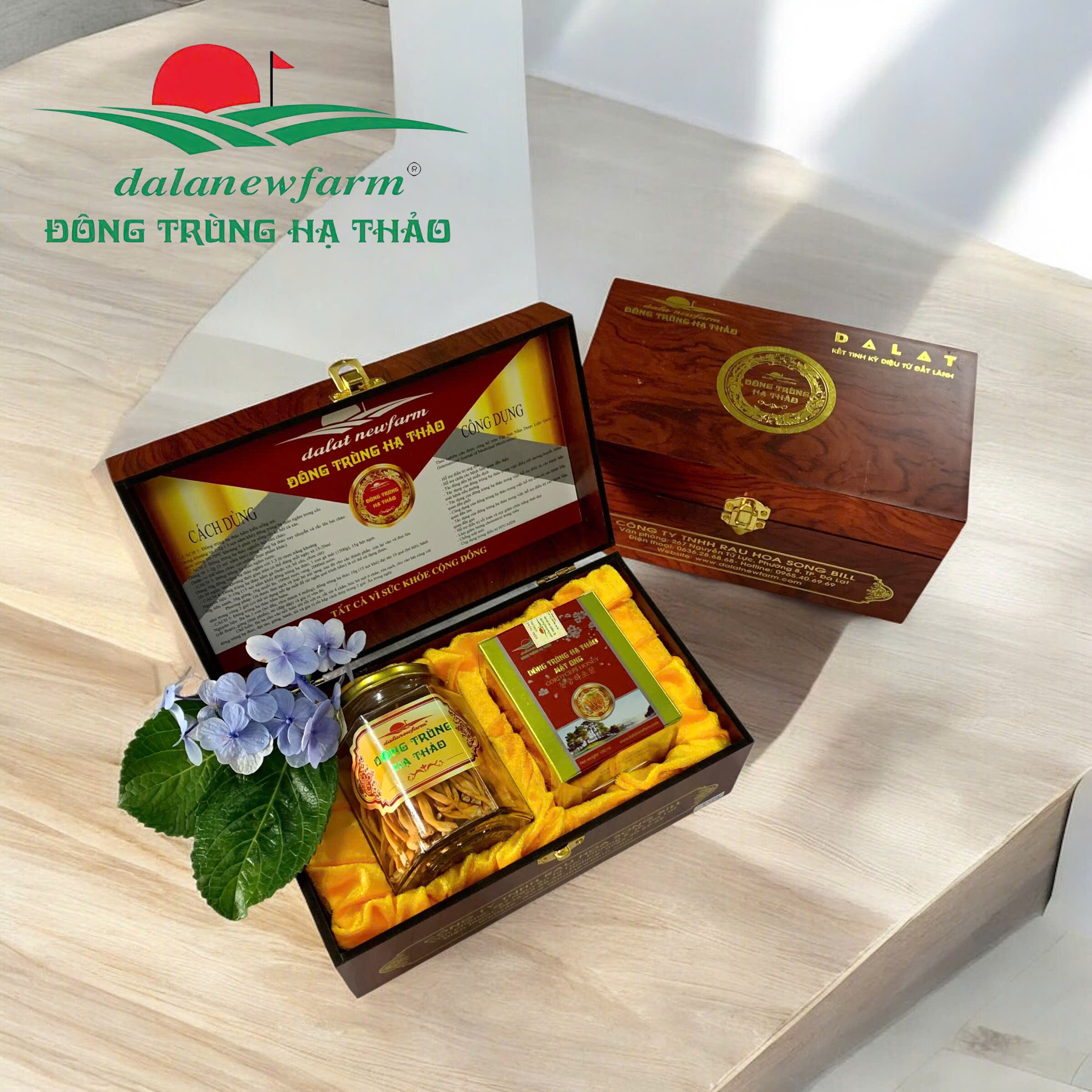 [ SET QUÀ TẶNG ] COMBO 1 hũ đông trùng hạ thảo ( size 2 ) & 1 hũ đông trùng hạ thảo mật ong 180ml Dalanewfarm
