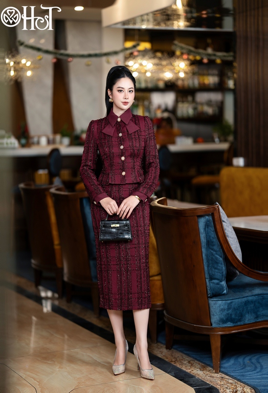 Juyp dáng dài dạ tweed kt Đ.đô