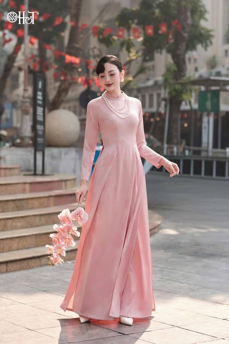 AD lụa tằm hoa Tuylip Hồng