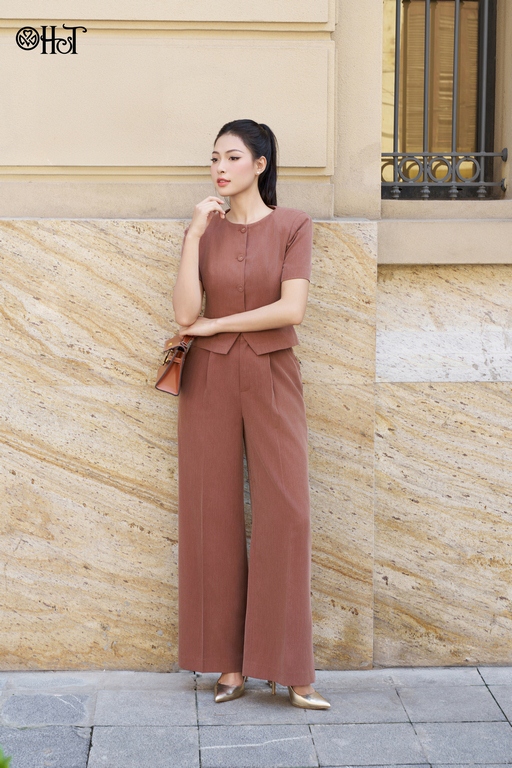 Quần sb suôg cotton thô Nâu