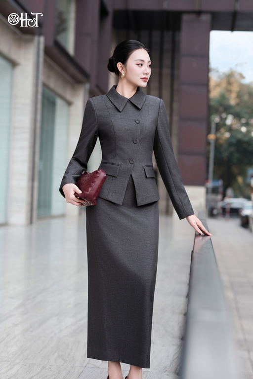 Juyp sb dáng dài Denim Xám