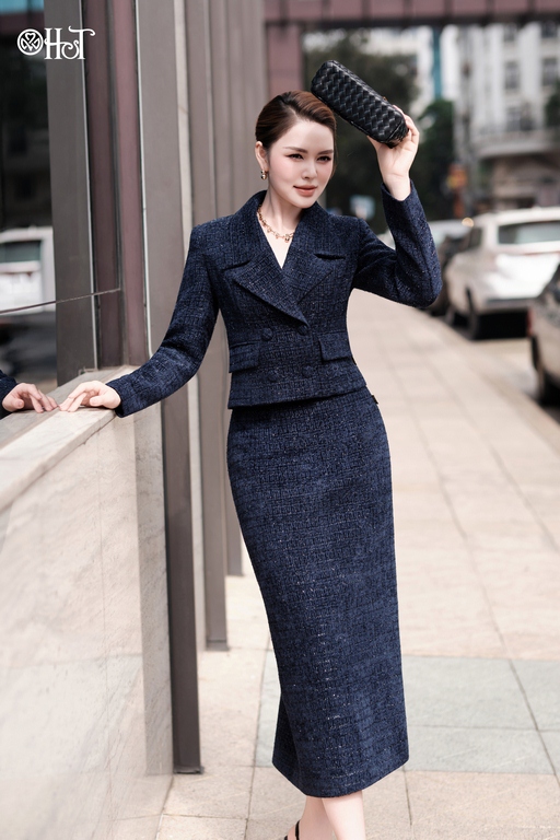 juyp sb dạ tweed xanh