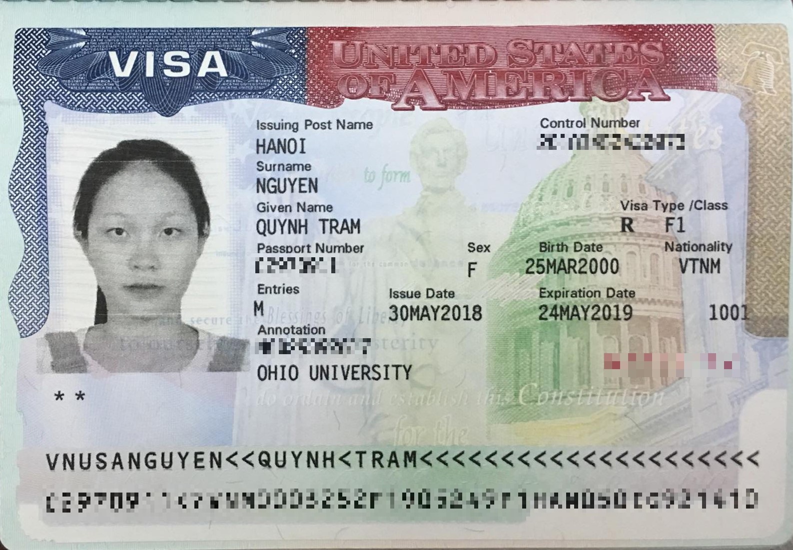 Chúc mừng bạn Nguyễn Quỳnh Trâm đã đậu visa du học Mỹ