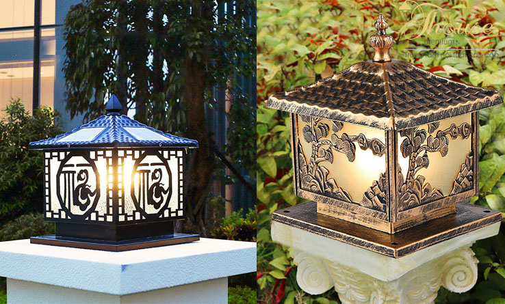 Mẫu đèn trang trí cột, đèn trang trí trụ cổng cổ điển đẹp nhất hiện nay