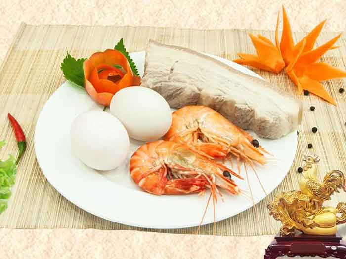 Lễ vật bộ Tam Sên trong mâm cúng