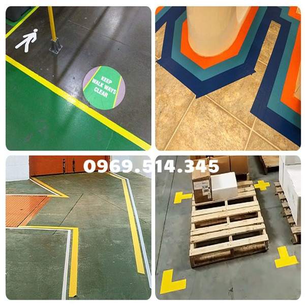 Băng keo cảnh báo sử dụng dán nền và layout trong các môi trường phòng sạch, nhà xưởng 