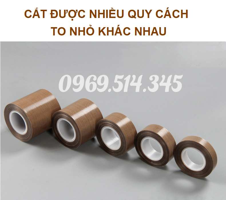 Nhiều cuộn băng keo Teflon với các kích thước khác nhau