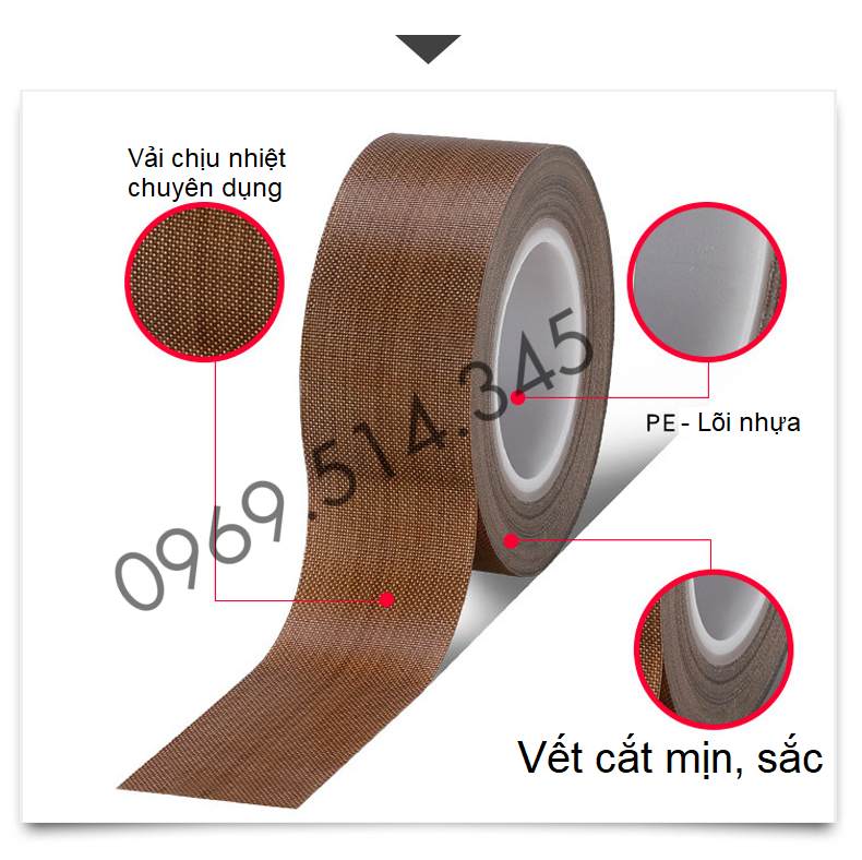 Băng dính vải Teflon được thiết kế với bề mặt vải mịn