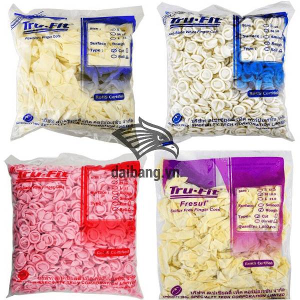 Bao ngón Trufit tiêu chuẩn ESD, không bột và đa dạng màu sắc kích thước size số cho khách hàng 