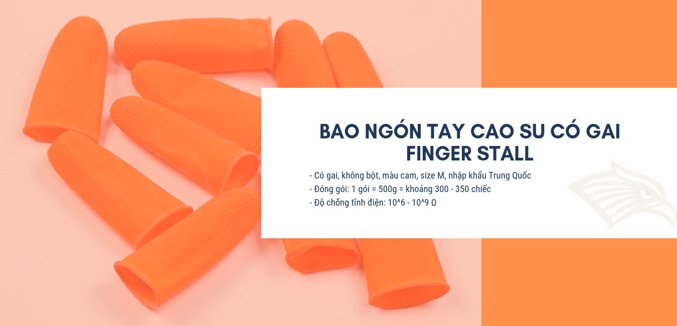 Bao ngón tay cao su chống tĩnh điện có gai - Finger Stall giải pháp số 1 cho môi trường phòng sạch