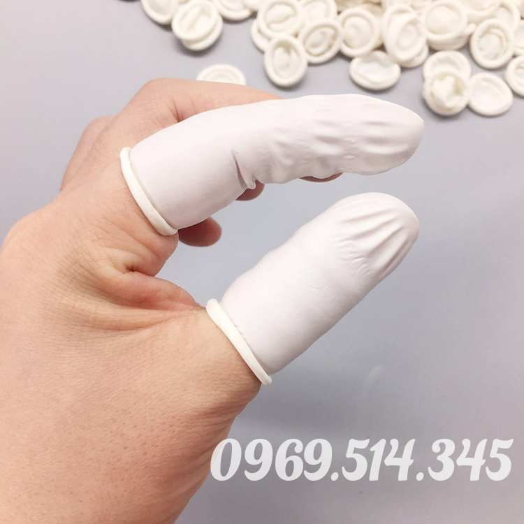 Bao ngón tay cao su y tế có màu trắng sữa, không bột, không mùi nồng hắc