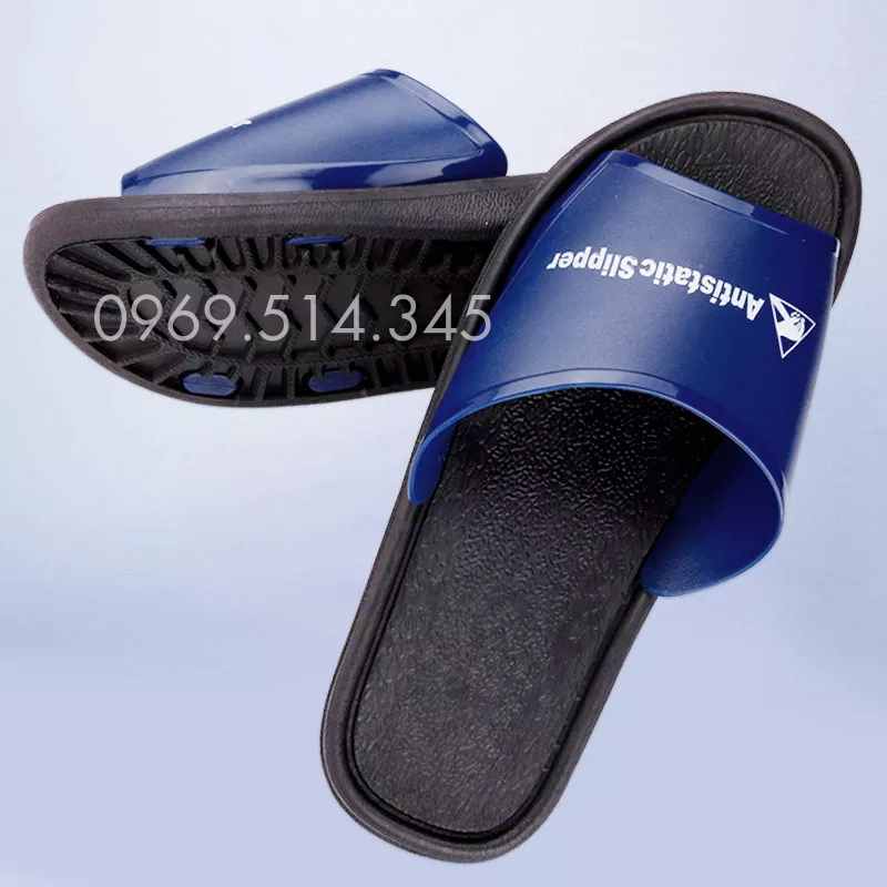 Dép phòng sạch quai xanh làm từ nhựa PVC thông dụng