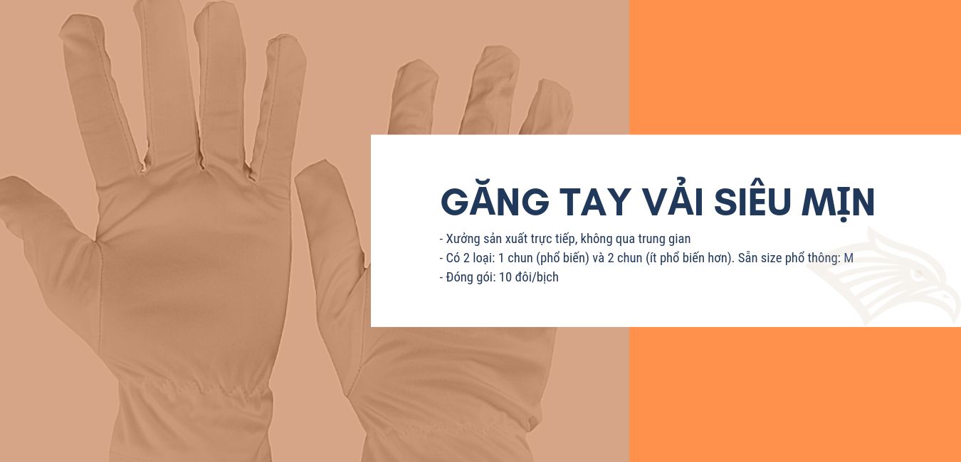 Găng tay vải thun siêu mịn Microfiber phòng sạch