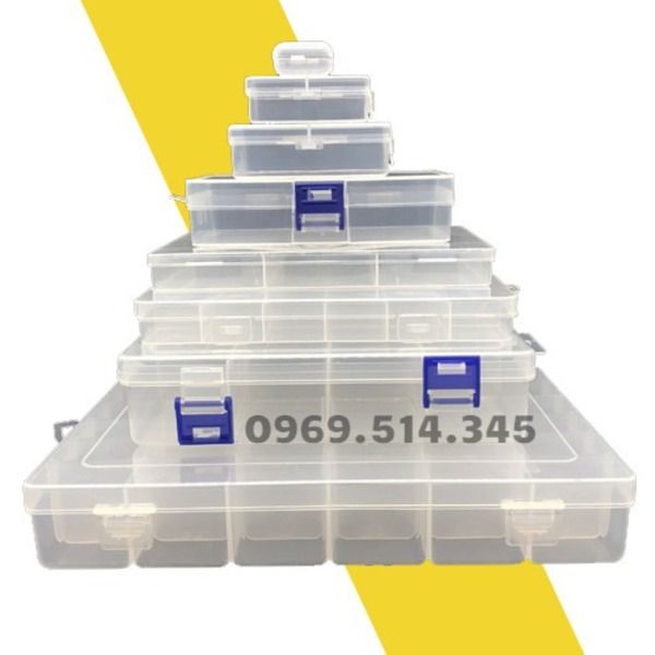 Hộp đựng linh kiện điện tử mini DIY có nắp trên nhiều ngăn