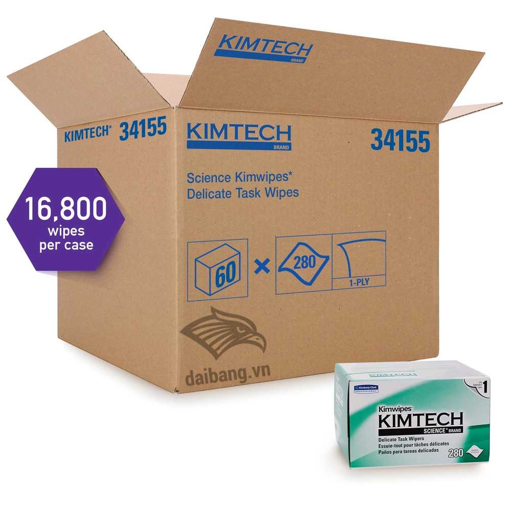 Giấy lau dầu Kimtech Kimwipes 34155 đóng gói 60 hộp/thùng