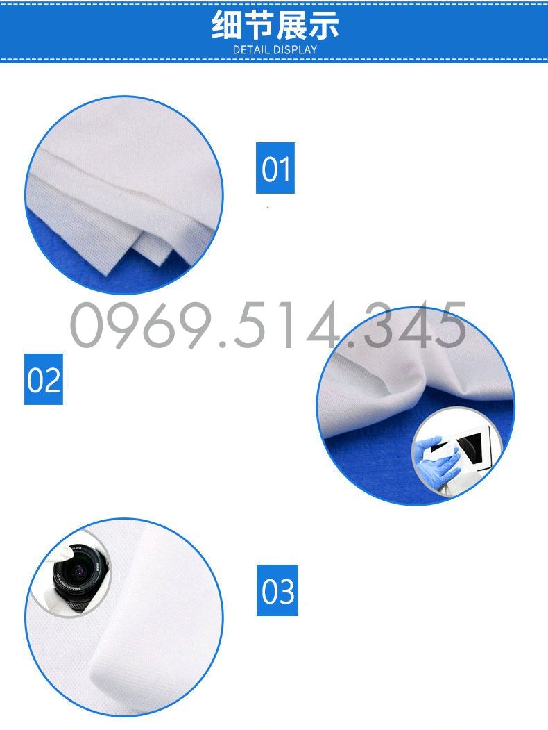 Khăn lau chùi các thiết bị quang học, thiết bị y tế dụng cụ nhằm ngăn chặn sự lây nhiễm khuẩn