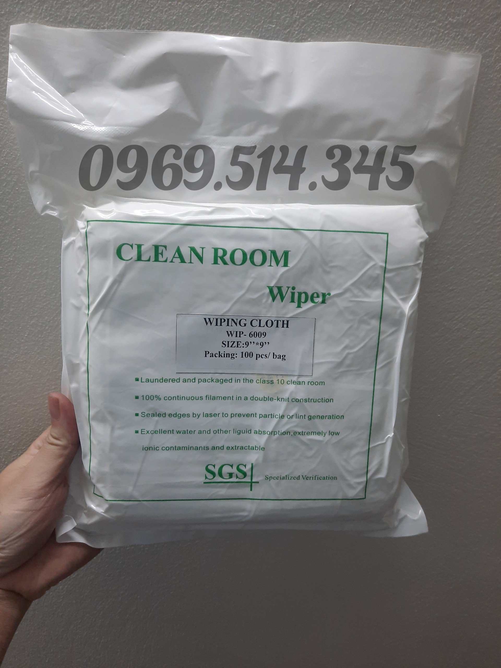 Vải lau chống tĩnh điện công nghiệp được đóng gói hút chân không 2 lớp đạt tiêu chuẩn chất lượng