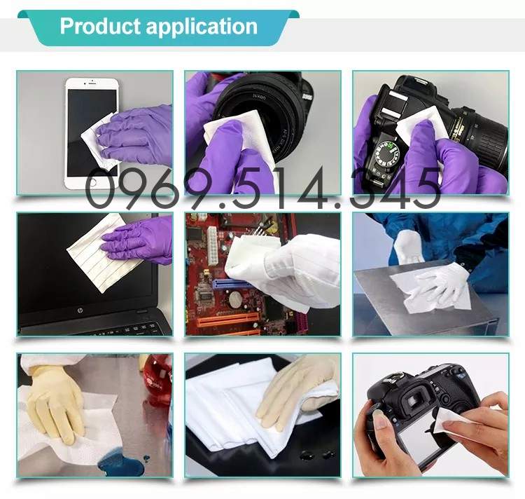 Khăn lau chống tĩnh điện 4009 được sử dụng rộng rãi trong sản xuất để lau chùi, vệ sinh các thiết bị, máy móc