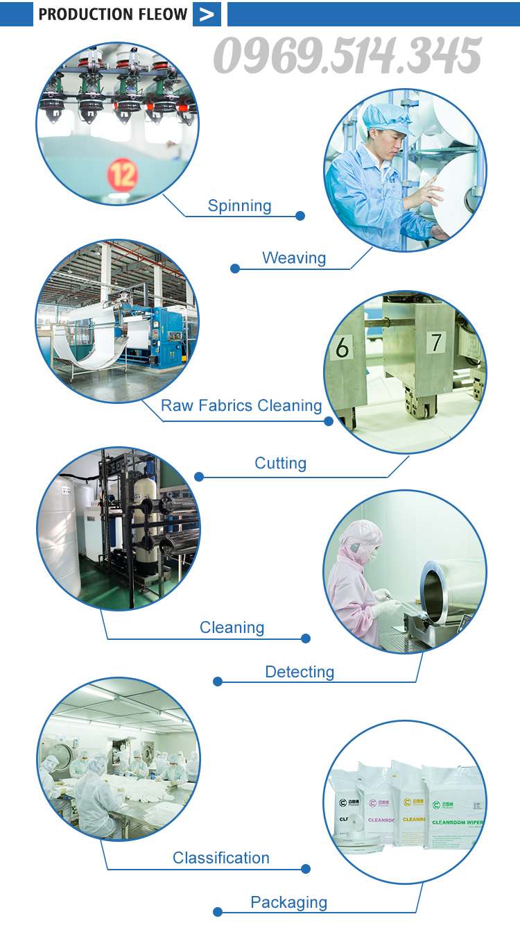 Mô phỏng các công đoạn tạo nên Vải lau phòng sạch 8006 - Thuộc phân khúc tốt nhất các loại vải lau