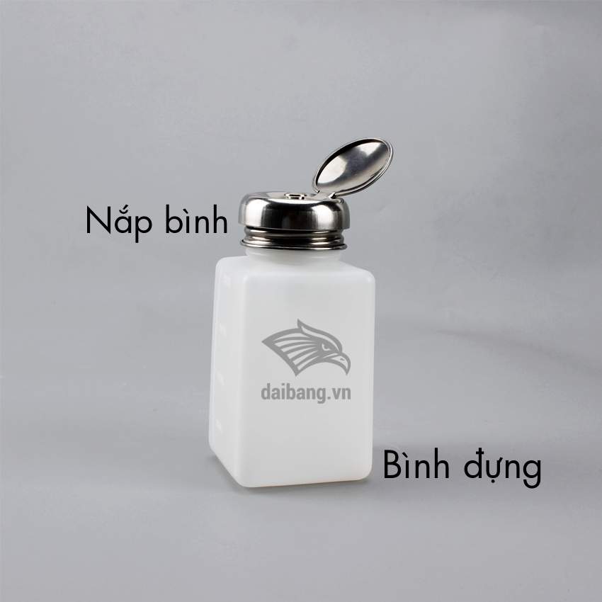 Bộ phận cấu tạo hoàn chỉnh của bình nhựa đựng dung dịch trong môi trường sản xuất