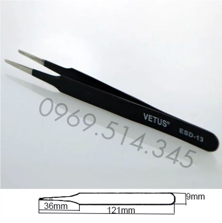 Thân cây nhíp Vetus 13 với màu đen đảm bảo độ cứng và linh hoạt thao tác