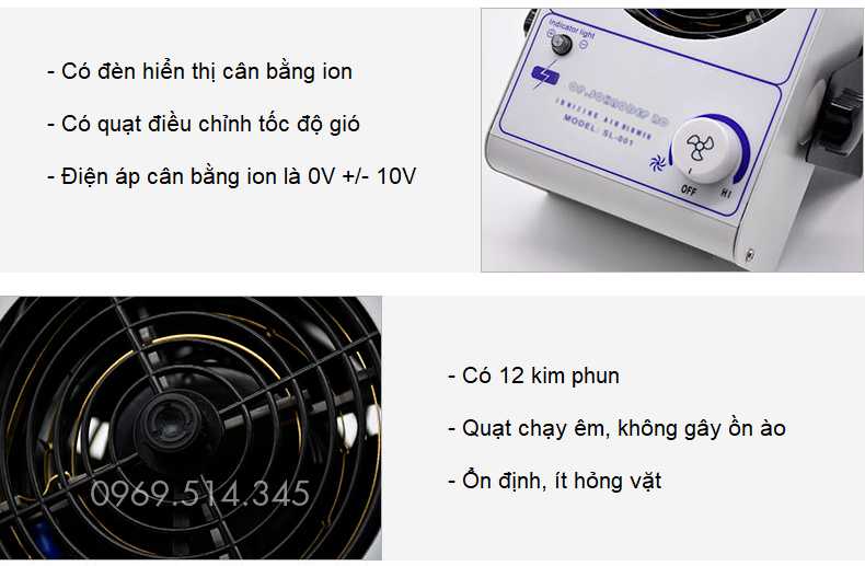 Quạt ion khử tĩnh điện Dr. Schneider PC SL-001