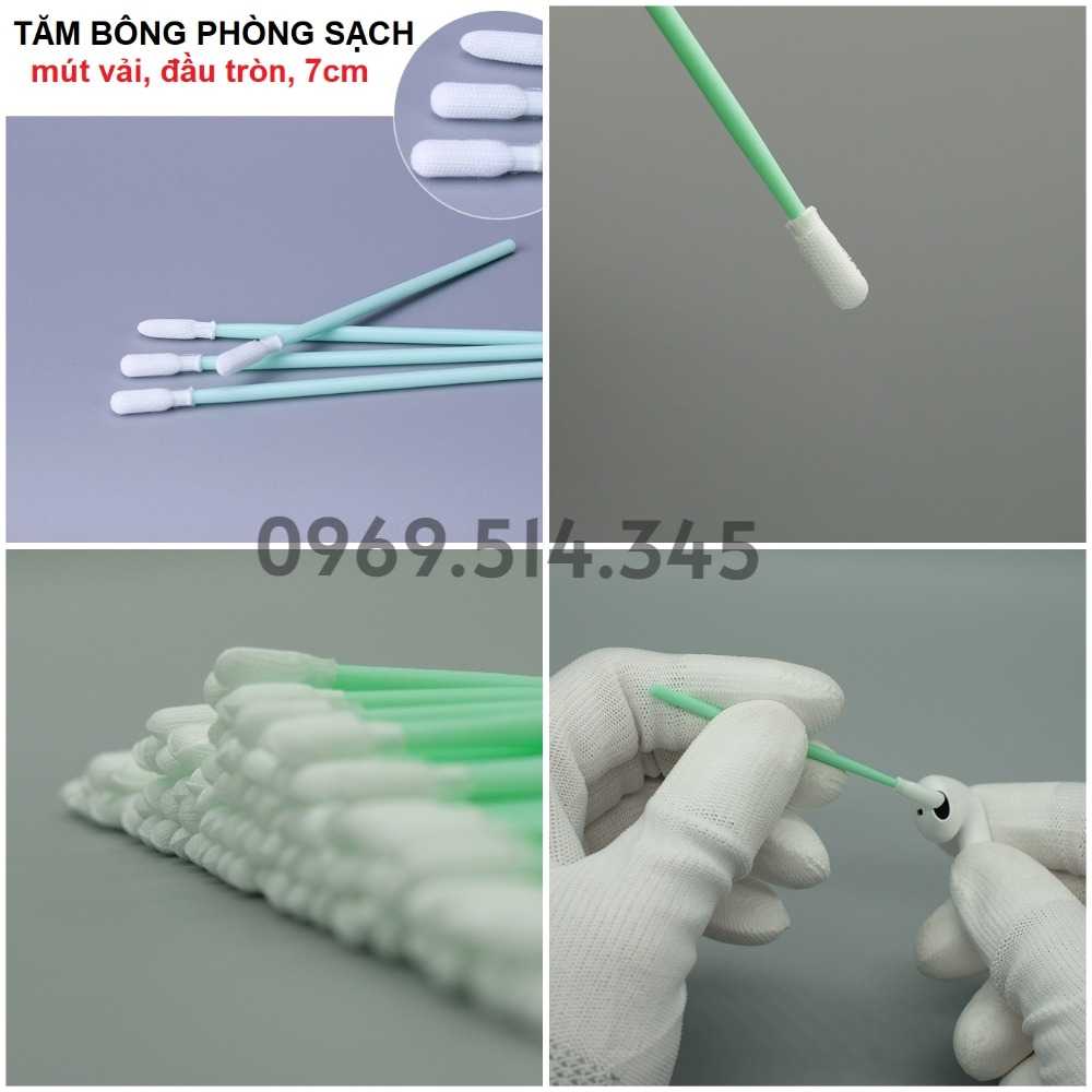 Tăm bông phòng sạch, mút vải, đầu tròn, dài 7cm