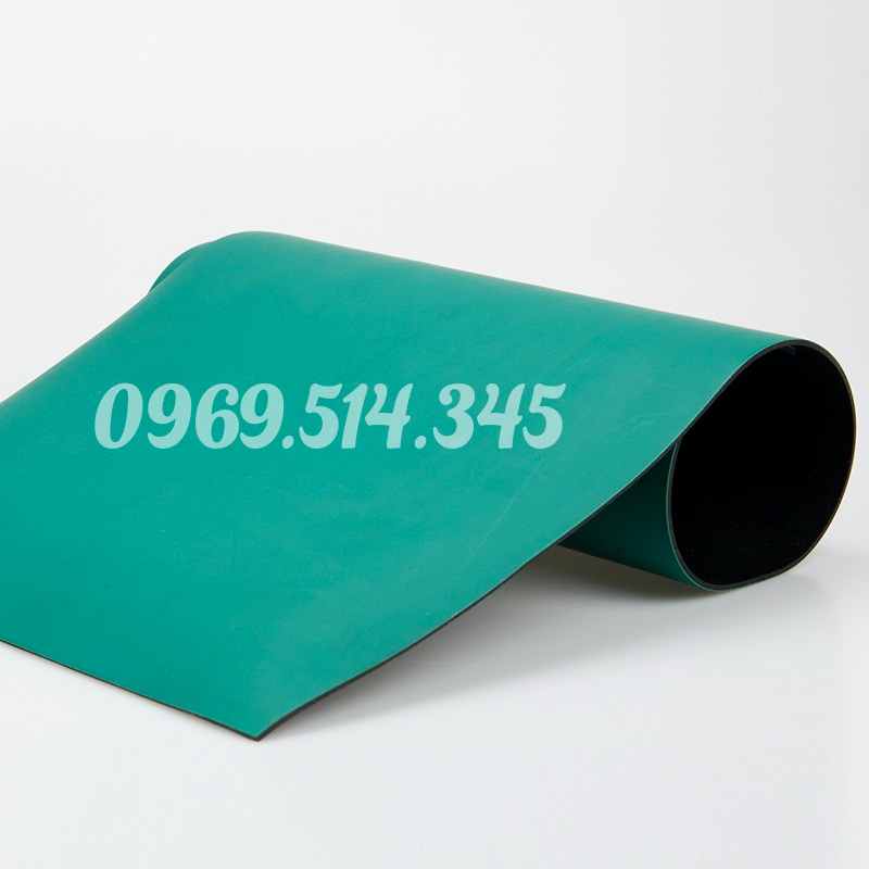Thảm cao su chống tĩnh điện ESD Rubber Mat màu xanh nhám