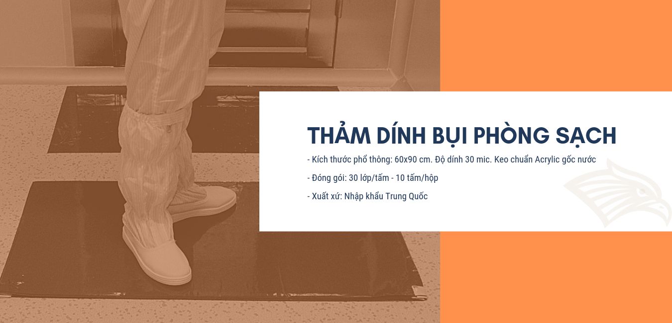[BÁO GIÁ] Tấm thảm dính bụi phòng sạch (Sticky Mat) dùng trong phòng sạch để lót sàn, dán bàn thao tác. Nhập khẩu tận gốc, hàng sẵn kho, giá rẻ